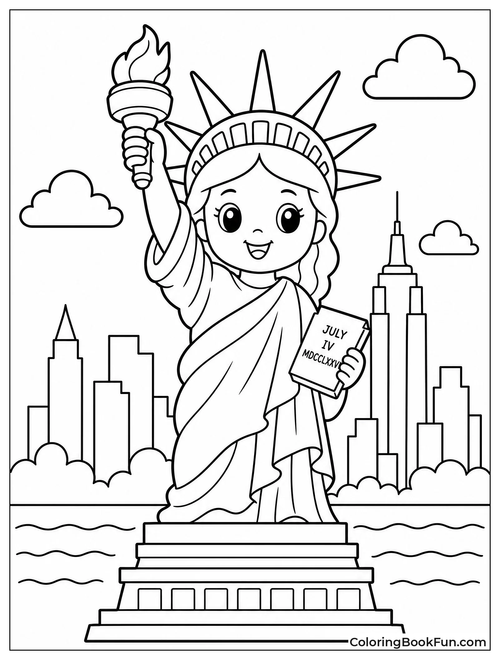 Cute Smiling Statue of Liberty