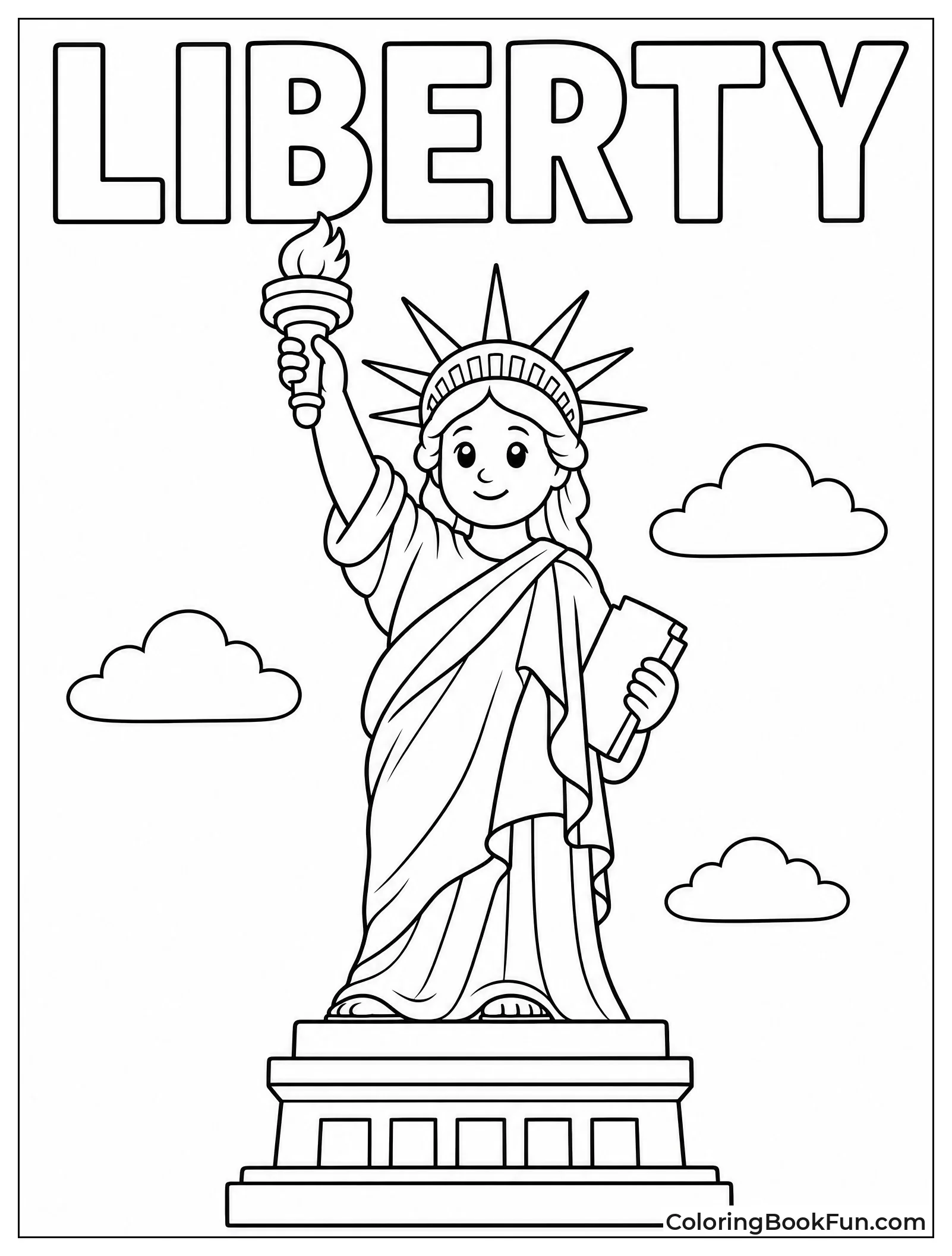 Simple Full Body Statue of Liberty