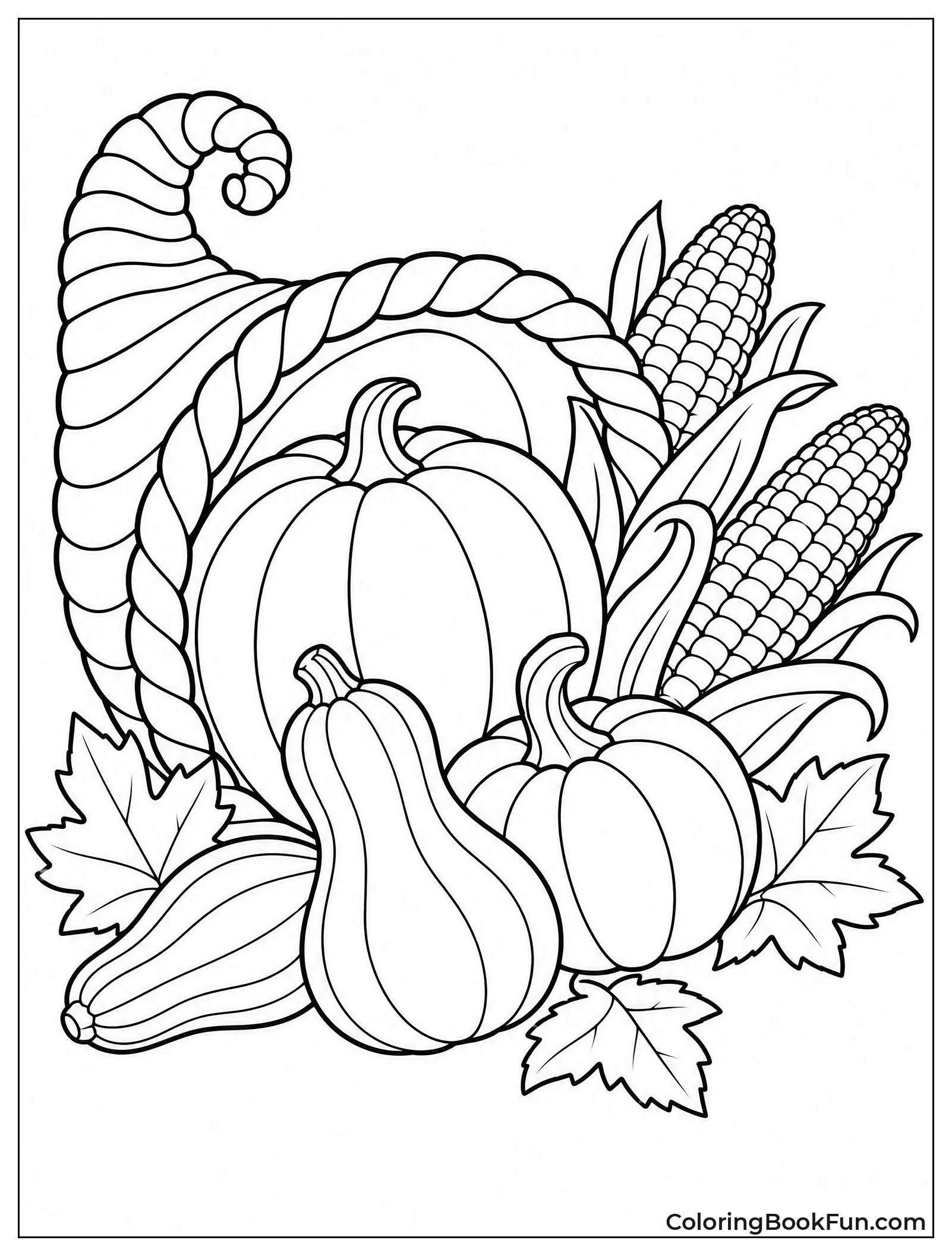 Cornucopia Full of Harvest Foods