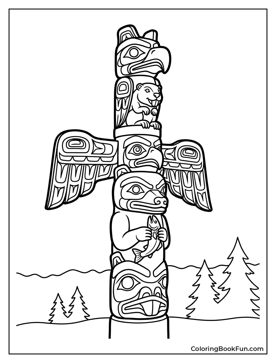 Pacific Northwest Totem Pole Art