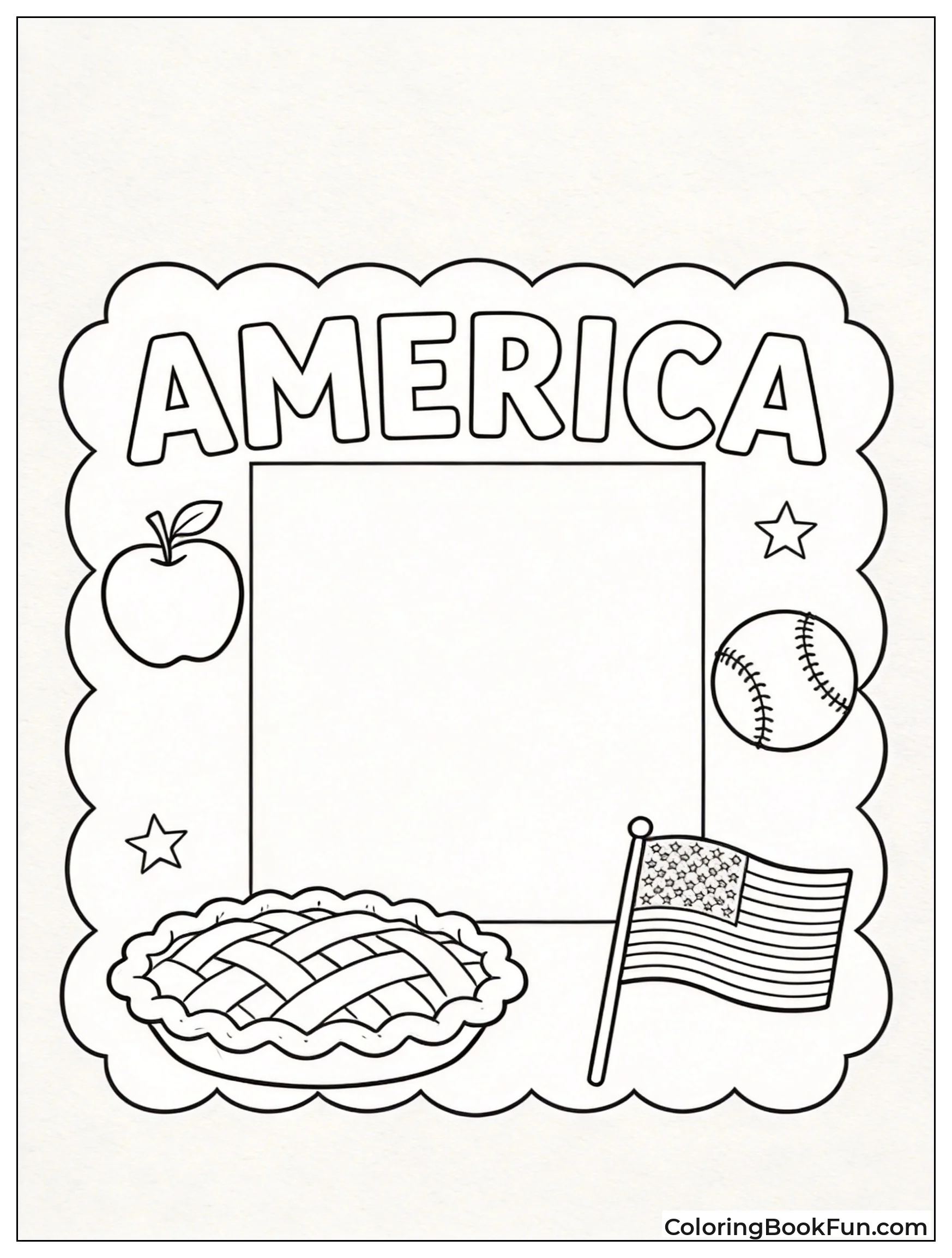Vintage Postcard Frame with Symbols