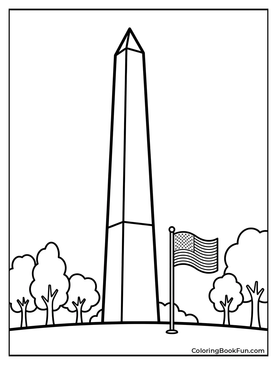 Washington Monument Surrounded by Trees