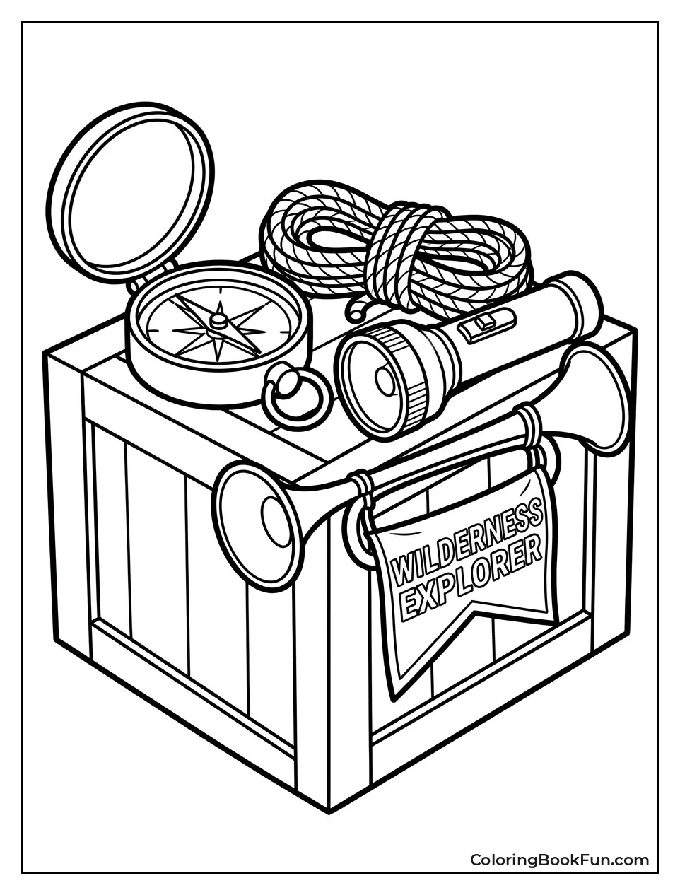 Compass and Flashlight Lay Neatly