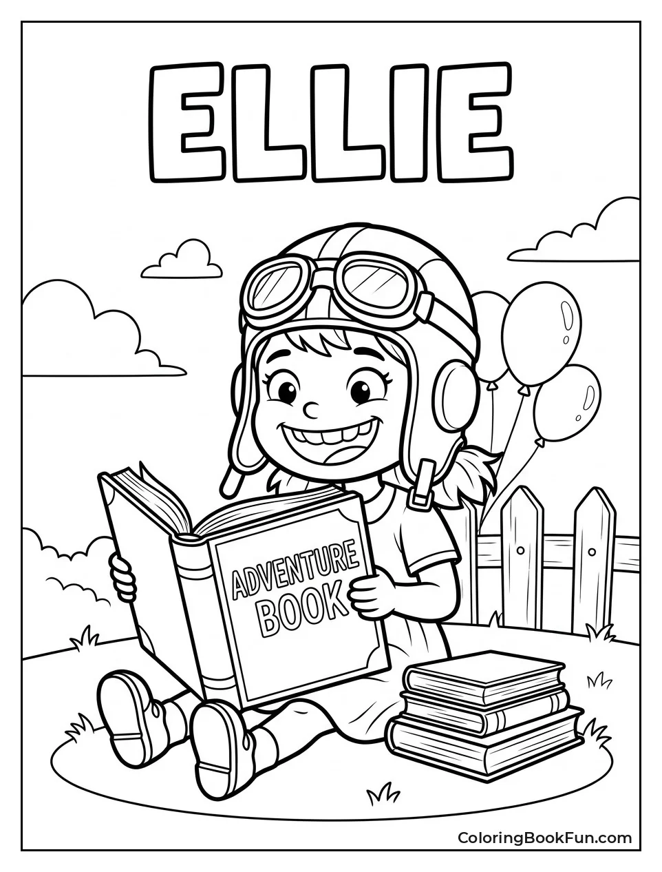 Young Ellie Smiles With Her Book