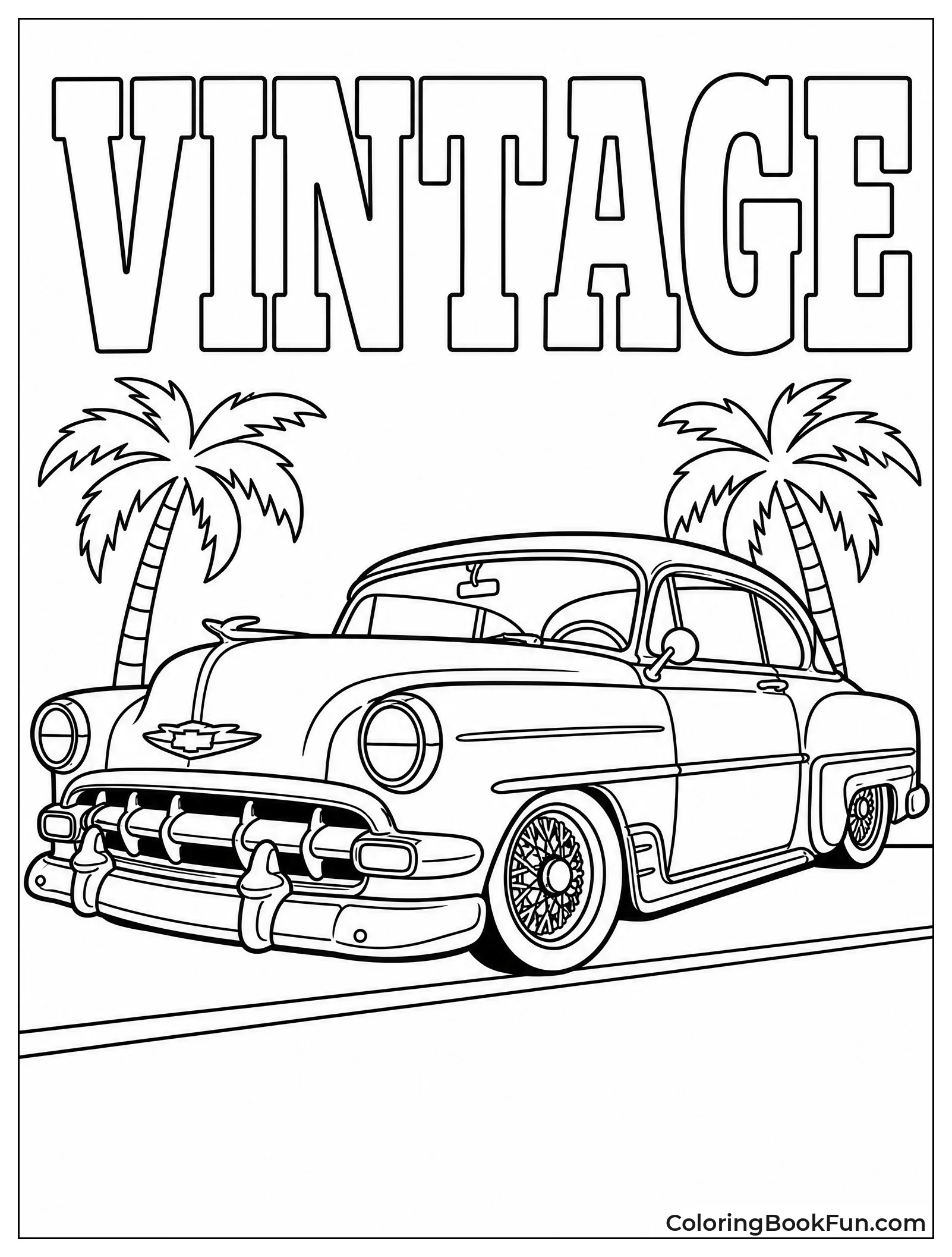 Chrome Bumpers Shine on Fifties Car