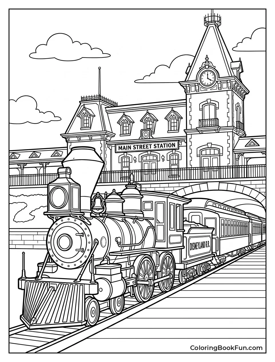 Steam Train Pulling into Station