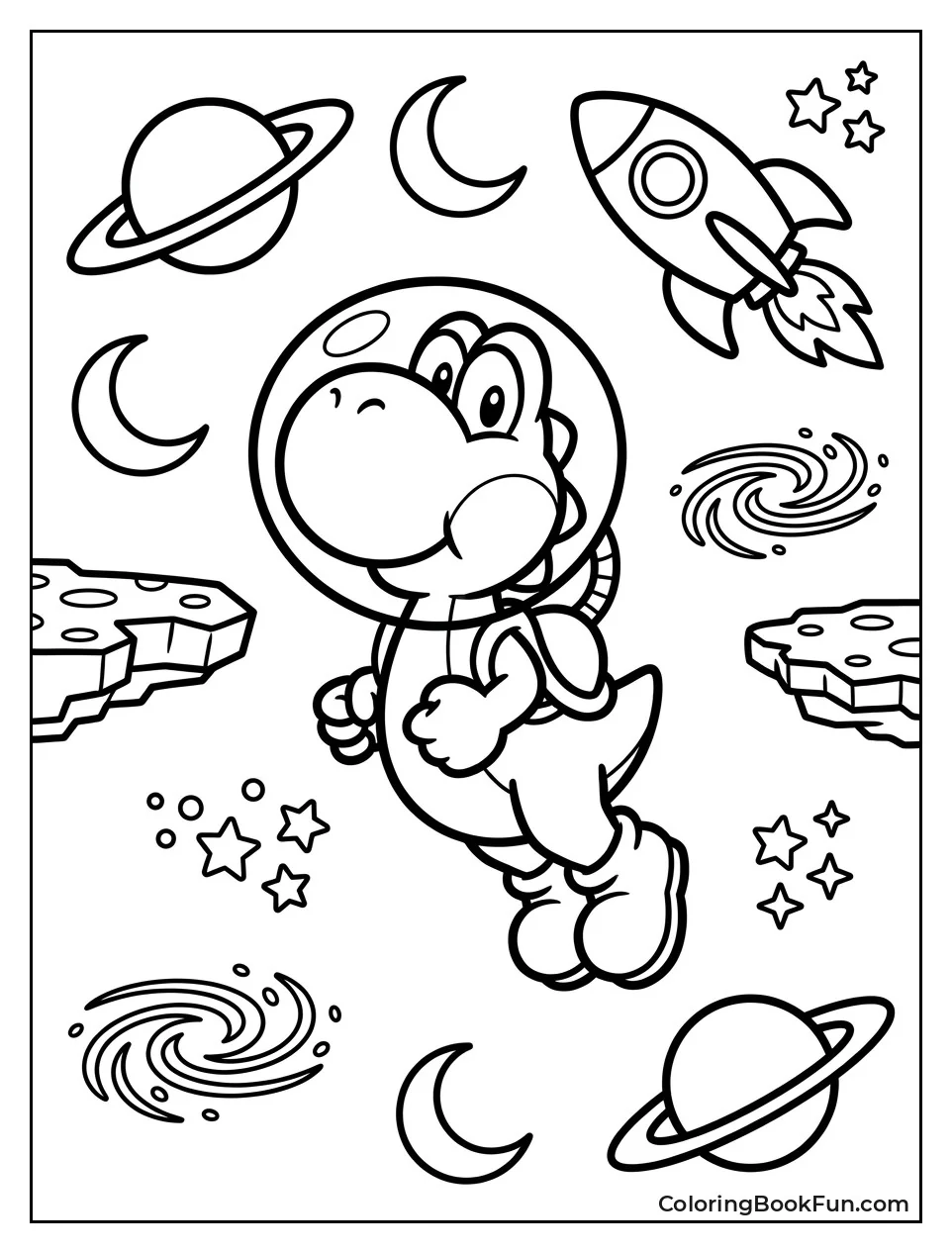 Yoshi Floats Among Stars and Planets