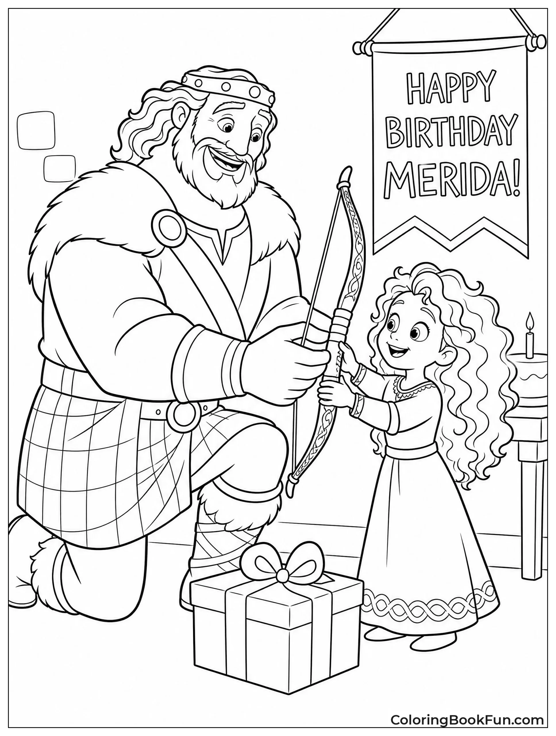 King Fergus Giving Merida First Bow