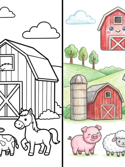 Barn coloring pages