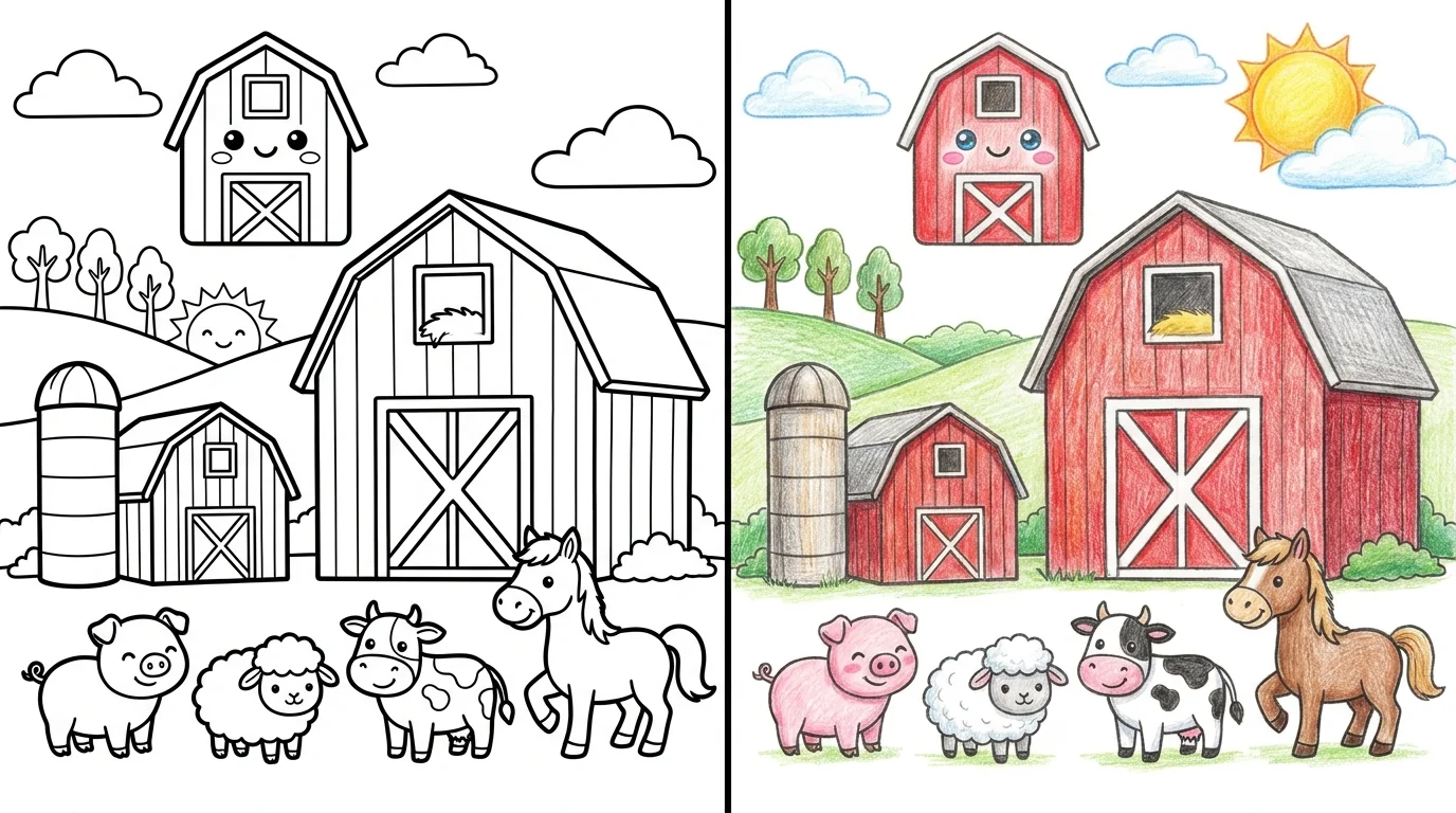 45 Barn Coloring Pages (Free PDFs)