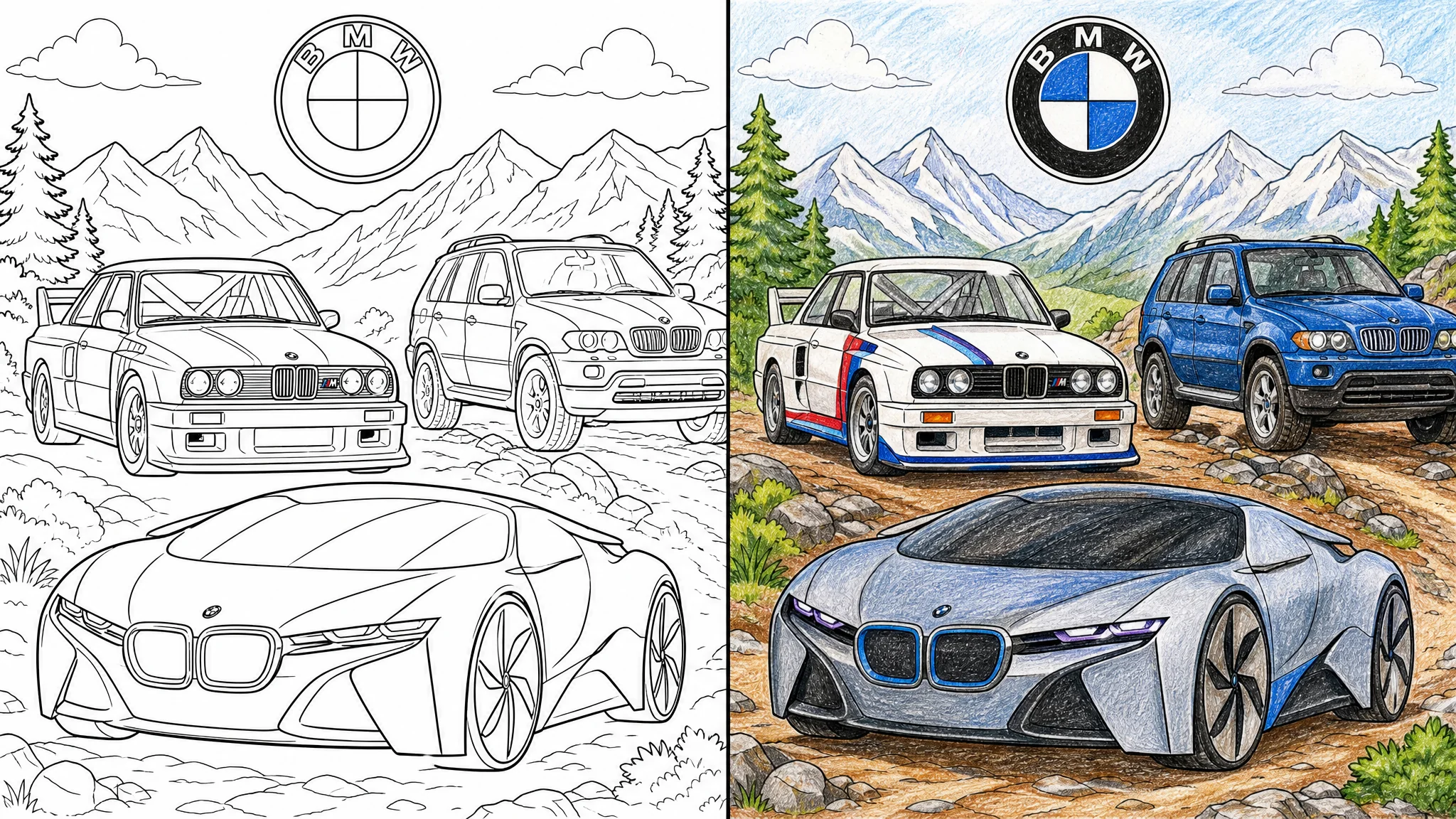 bmw coloring pages