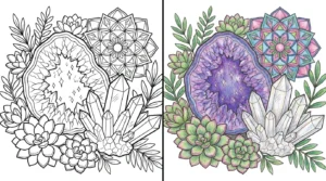 crystal coloring pages