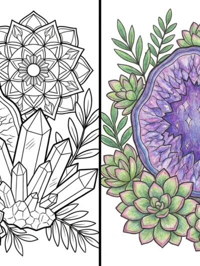 Crystal coloring pages