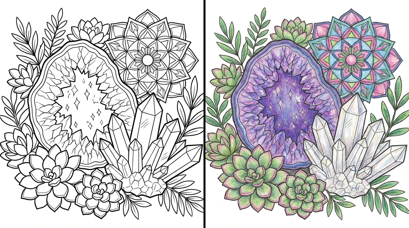 crystal coloring pages