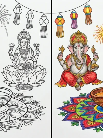 Diwali coloring pages