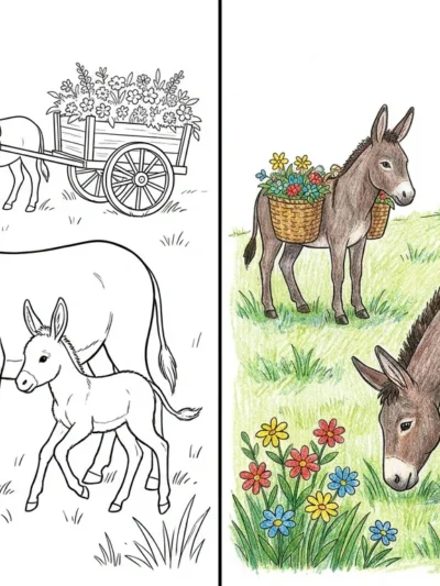Donkey coloring pages