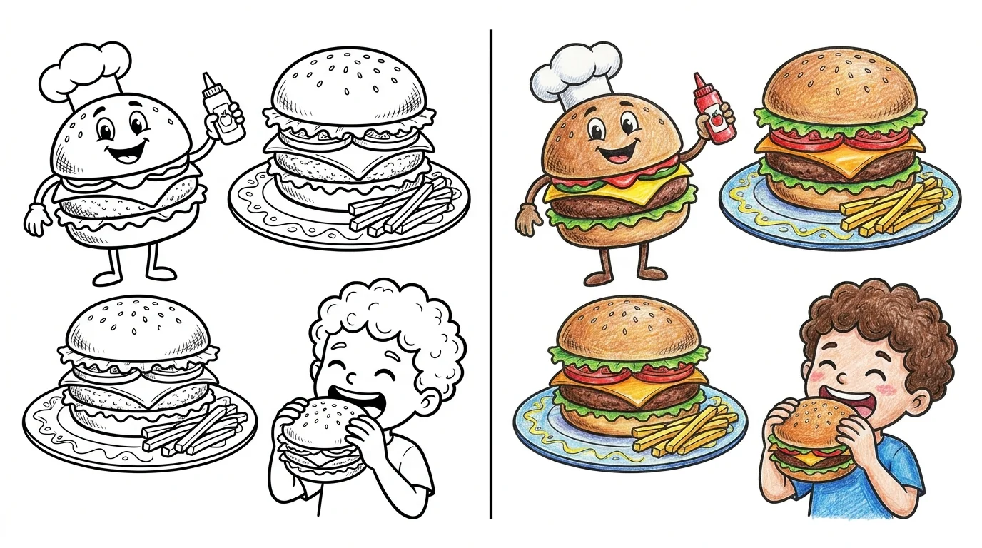 42 Hamburger Coloring Pages (Free PDFs)