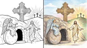 he is risen coloring pages