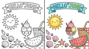 june coloring pages