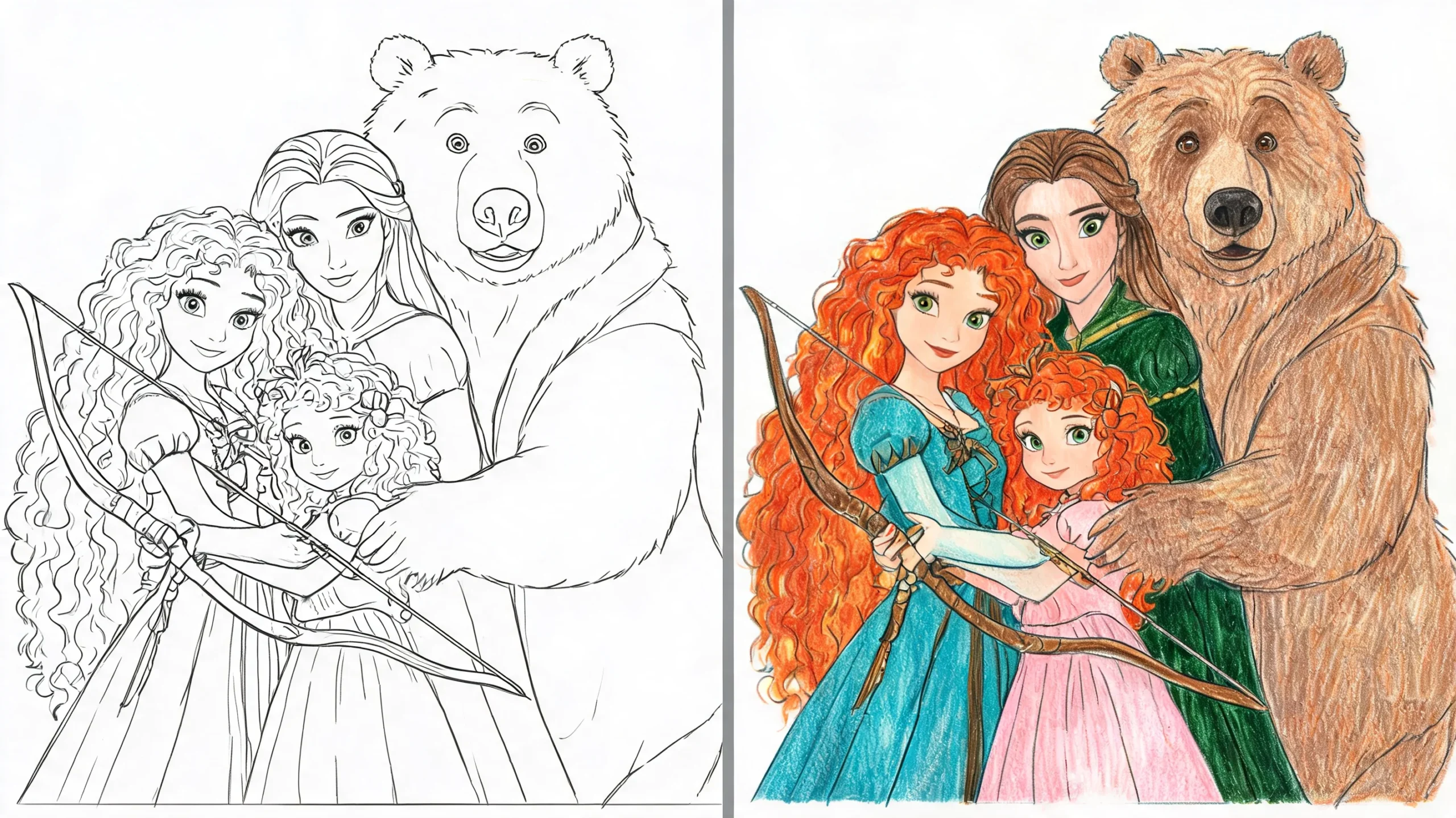 merida coloring pages