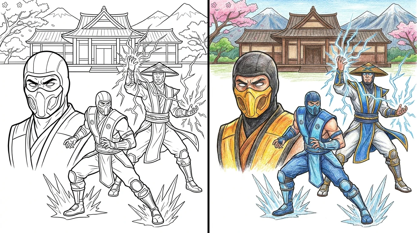 mortal kombat coloring pages