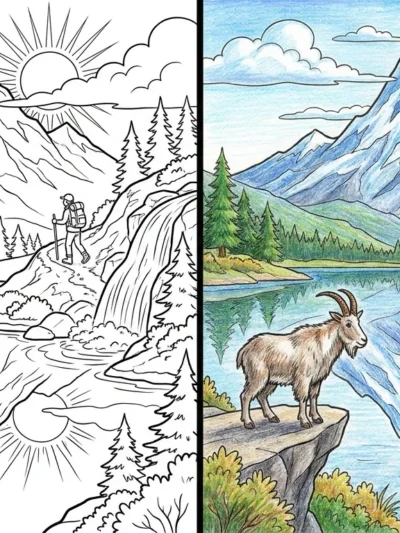 Mountain coloring pages