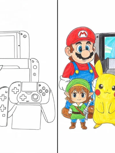 Nintendo Switch coloring pages
