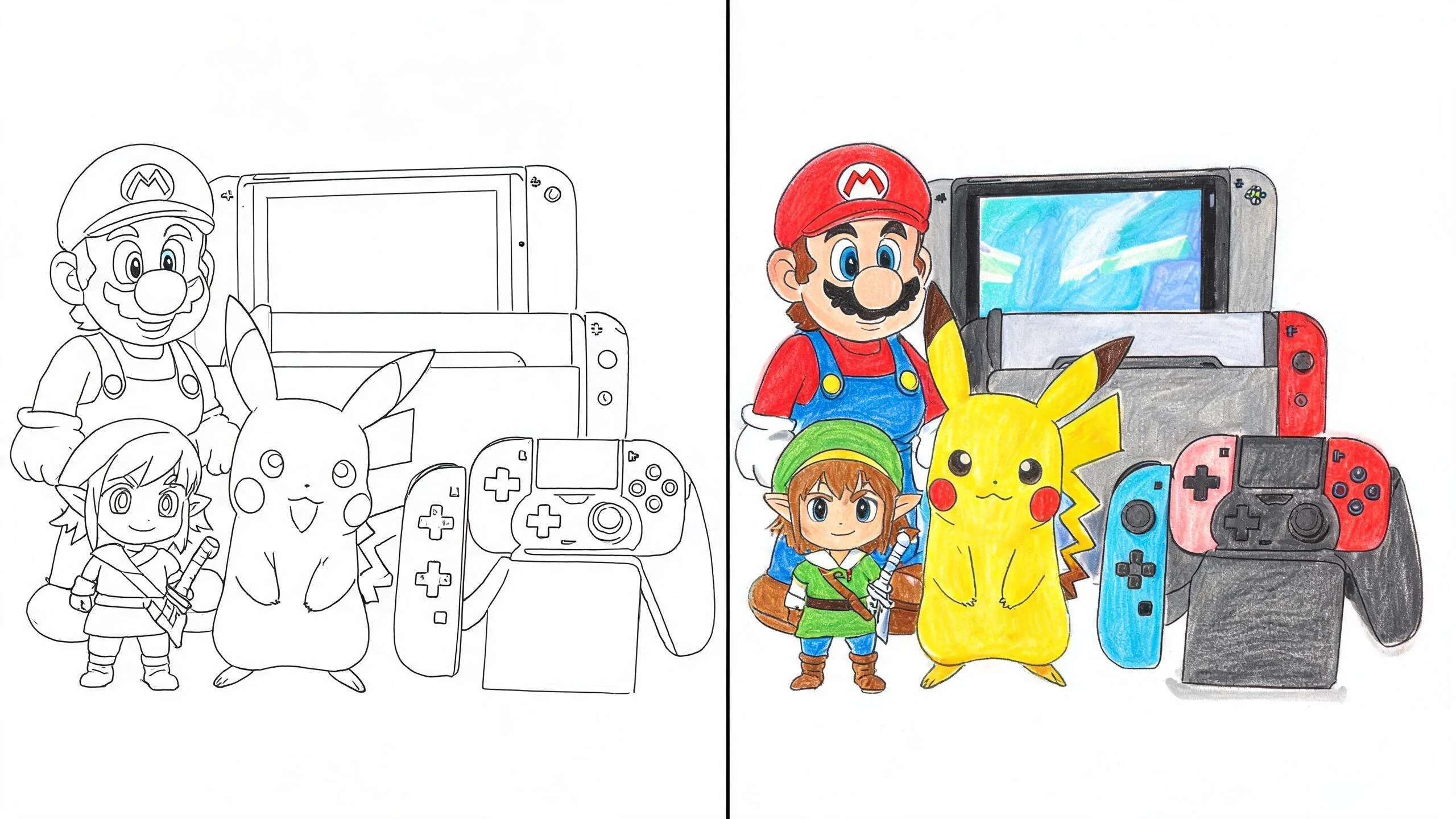 nintendo switch coloring pages