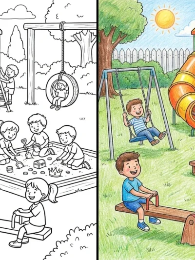 Playground coloring pages