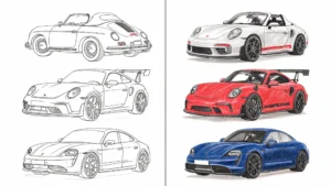 porsche coloring pages