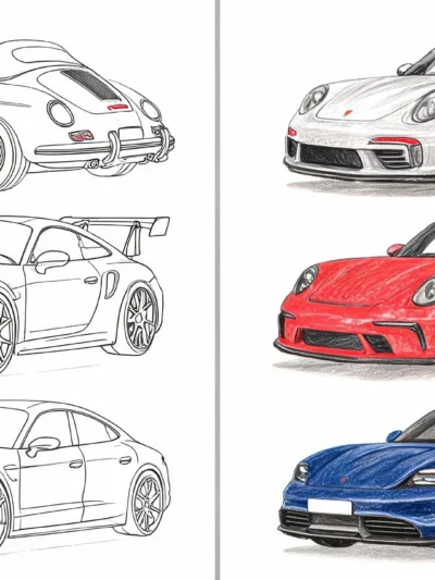 Porsche coloring pages