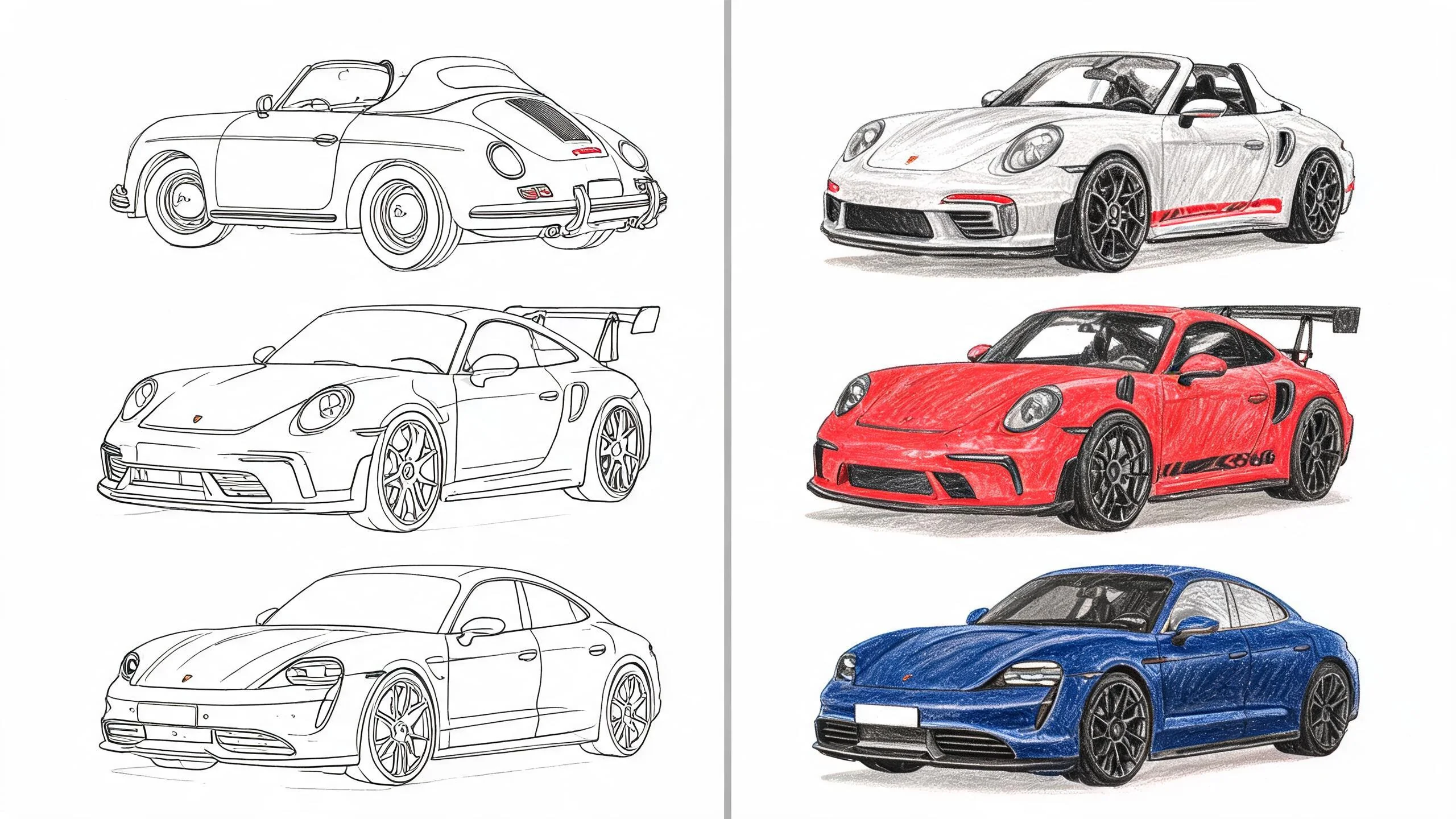 47 Porsche Coloring Pages (Free PDFs)