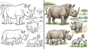 rhino coloring pages