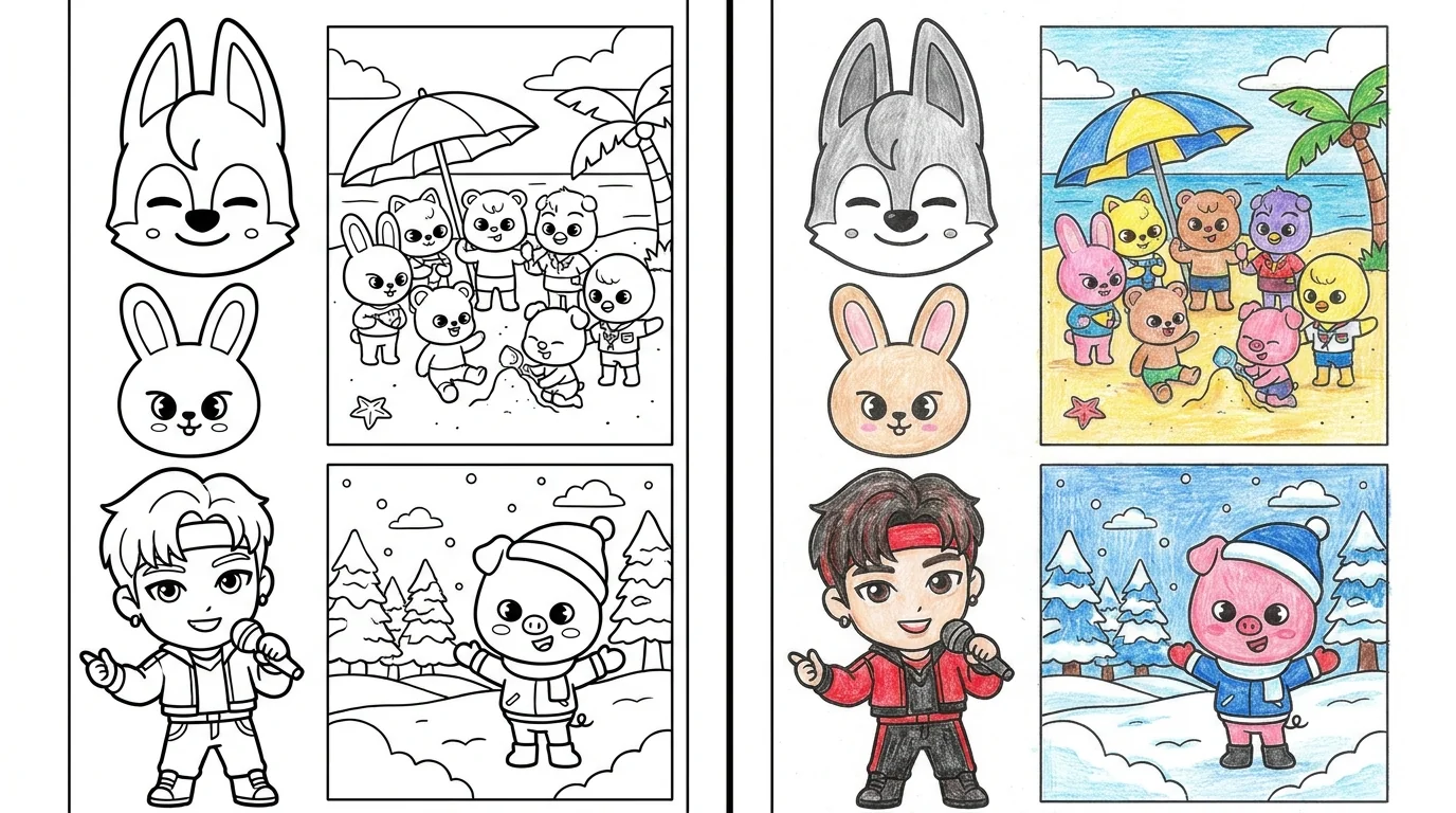 49 Stray Kids Coloring Pages (Free PDFs)