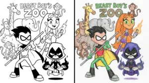 teen titans go coloring pages