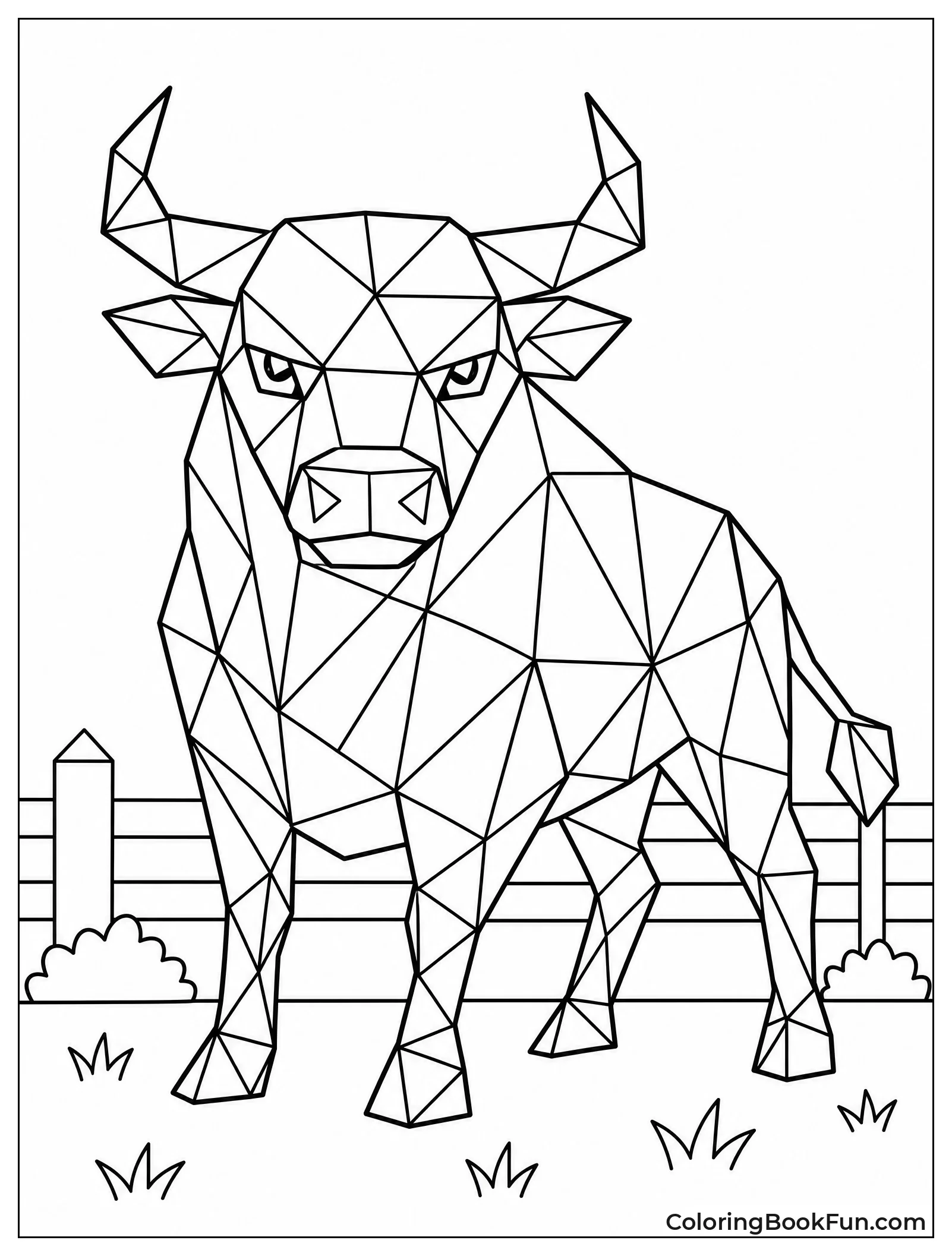 Bull Made From Sharp Shapes