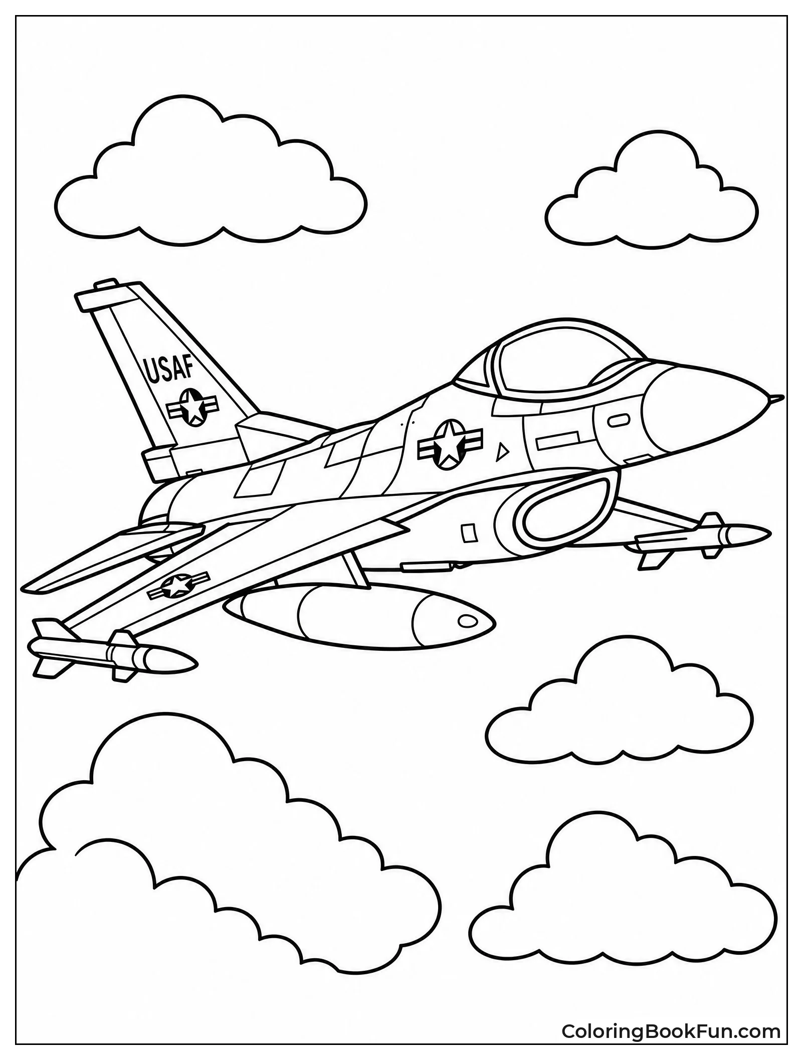 Air Force Jet Flying with Markings