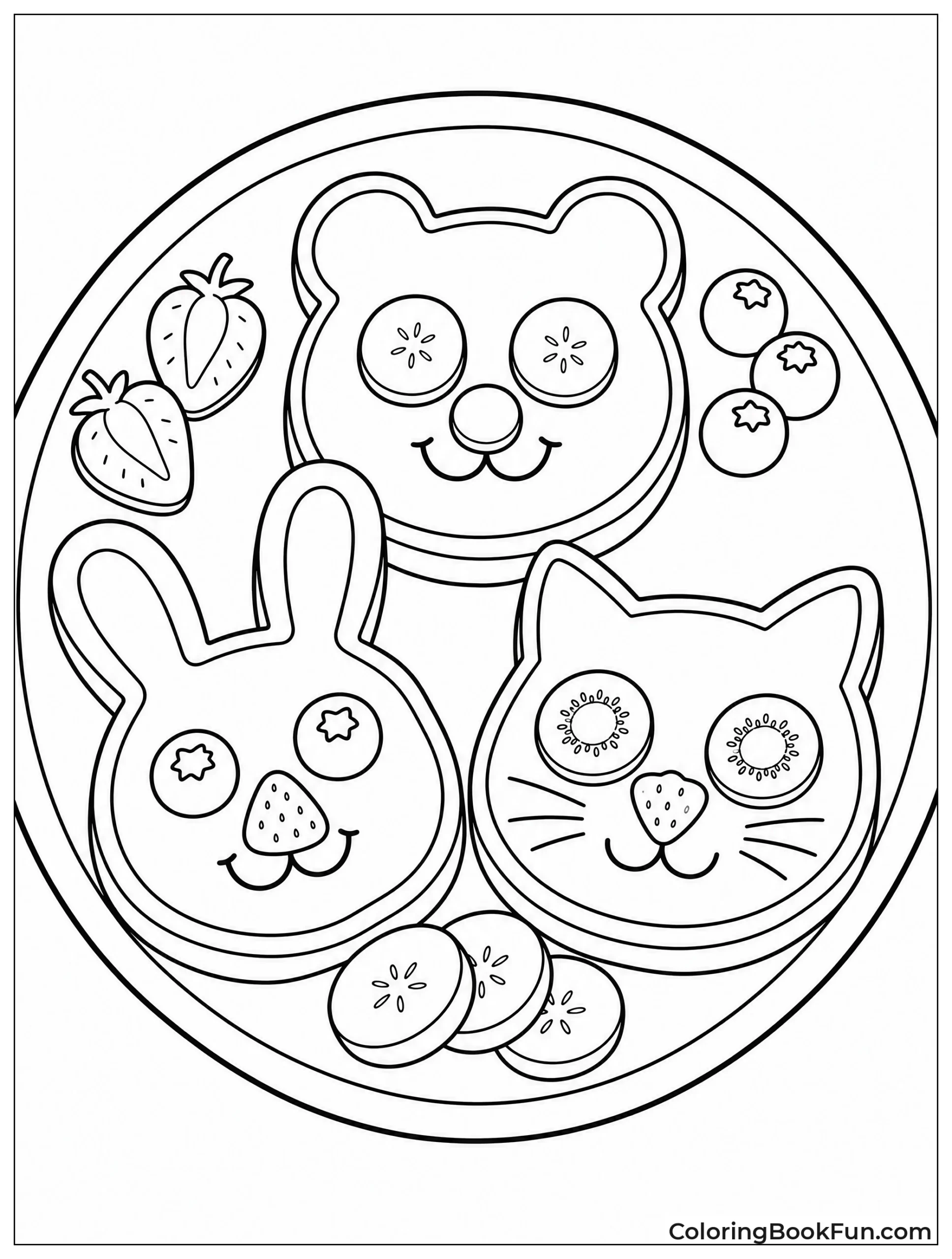 Animal Shaped Pancakes on Plate