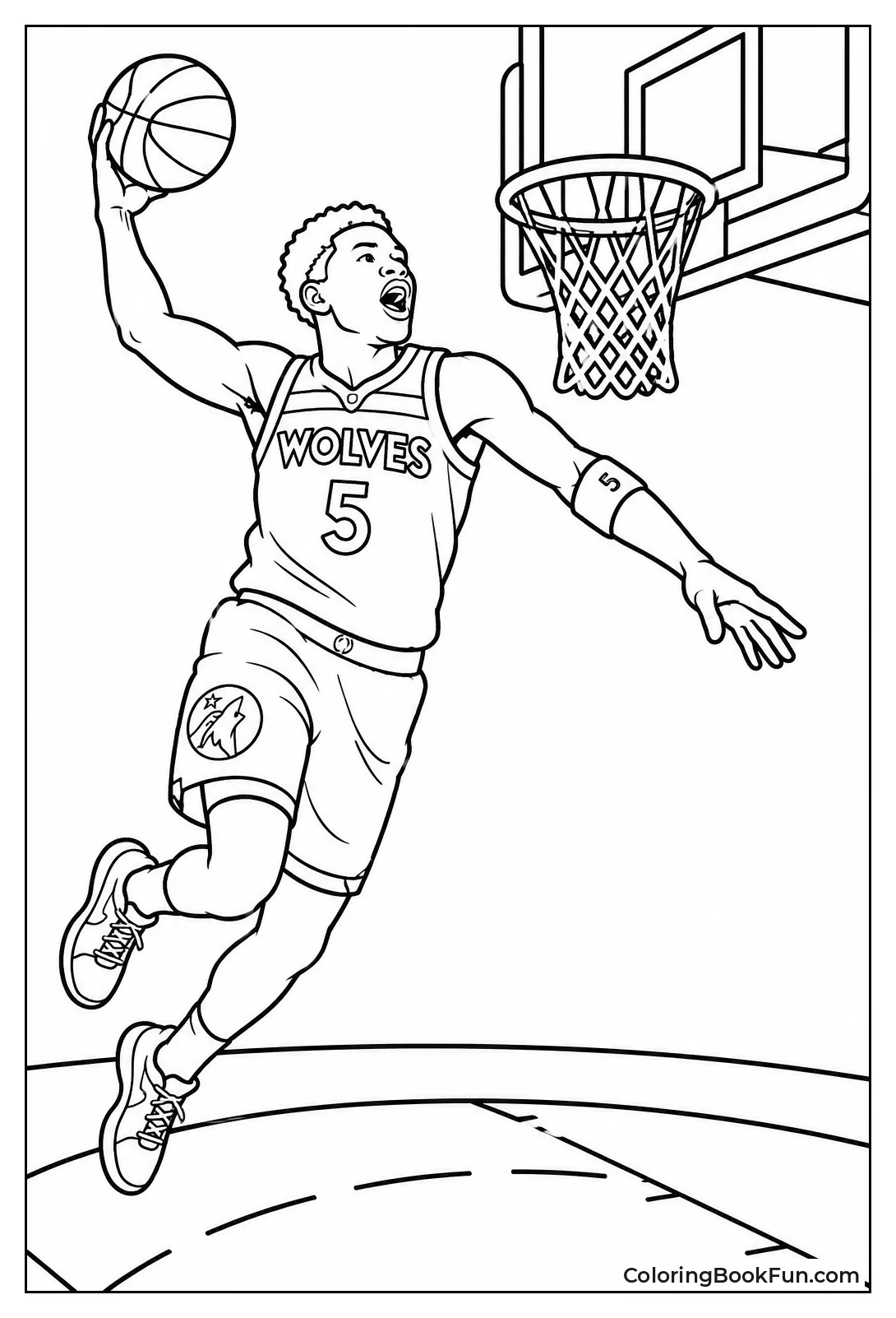 Anthony Edwards Dunking on the Court