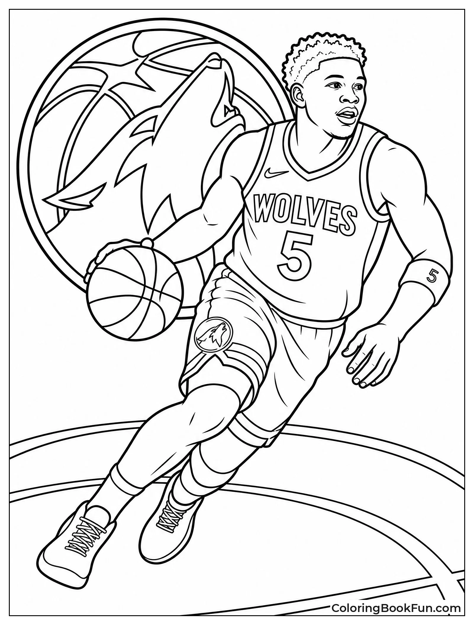 Stylized Timberwolves Wolf Logo
