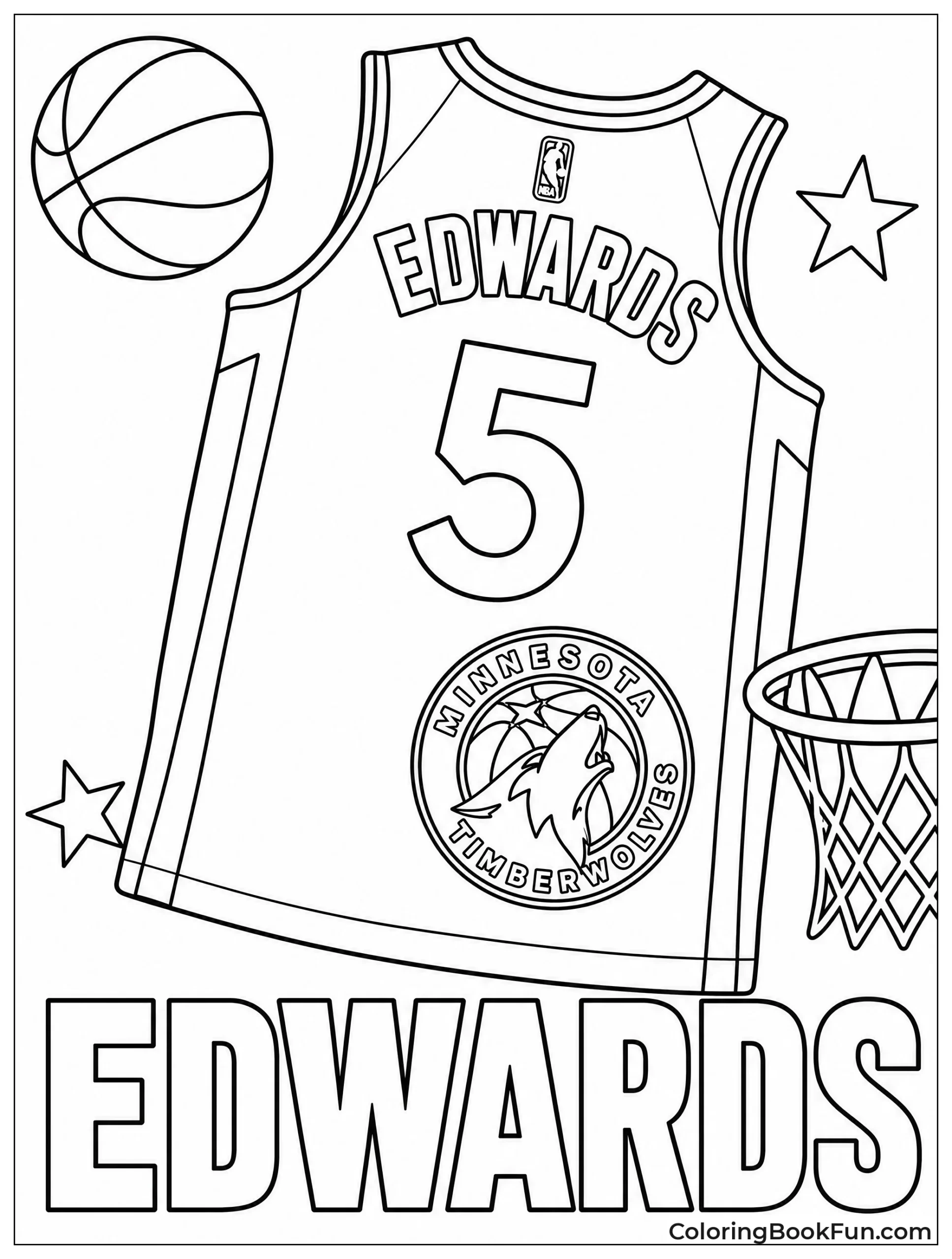 Timberwolves Jersey Flat Lay