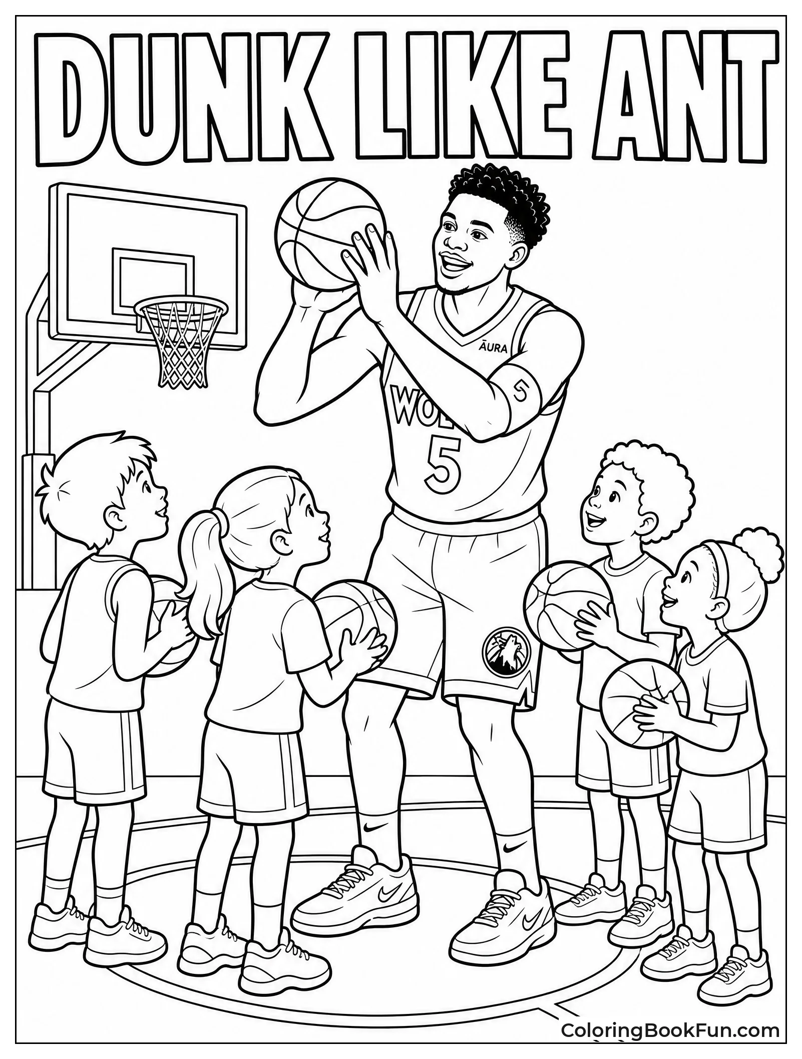 Anthony Teaching Kids Basketball