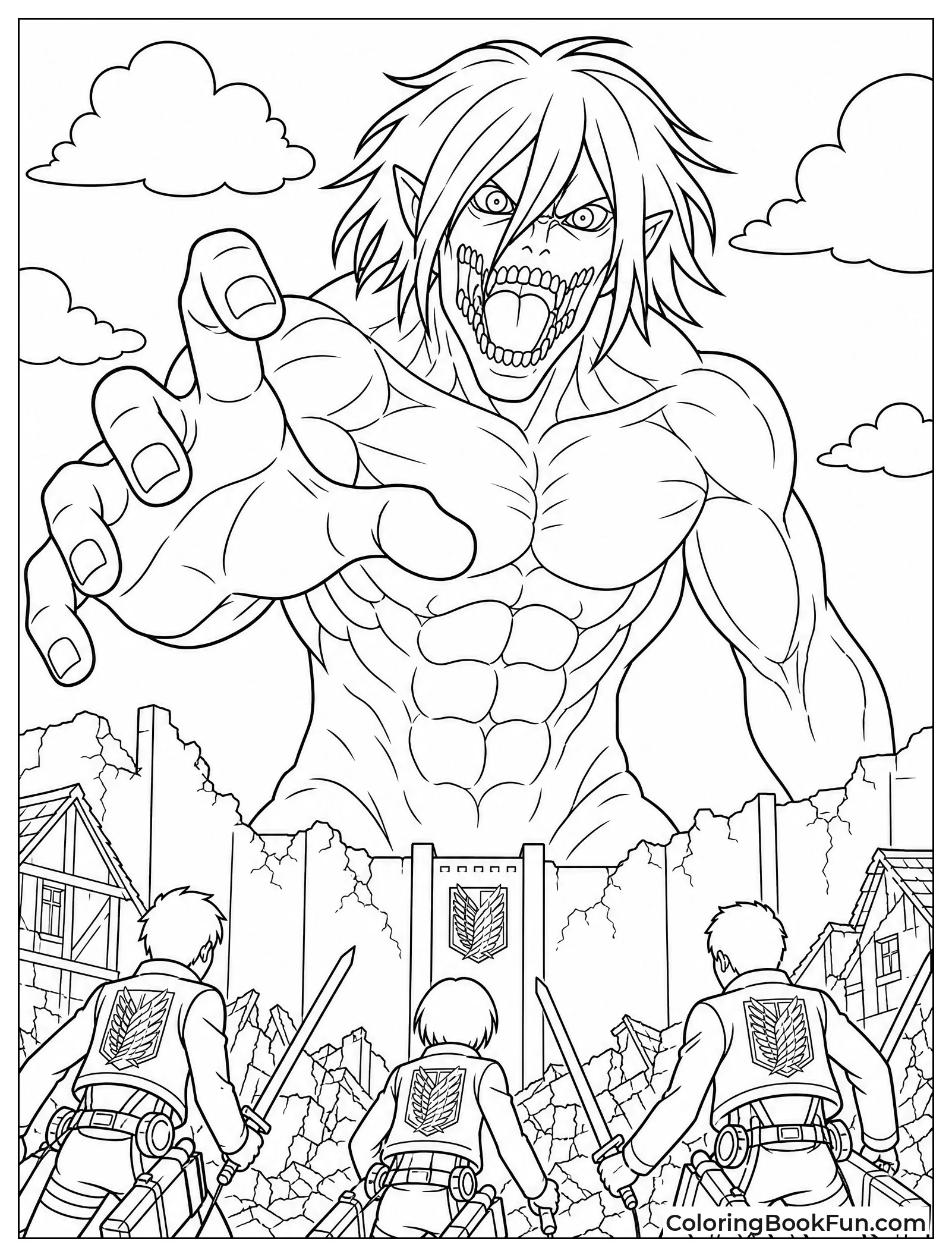 Eren Turns Into a Giant Titan