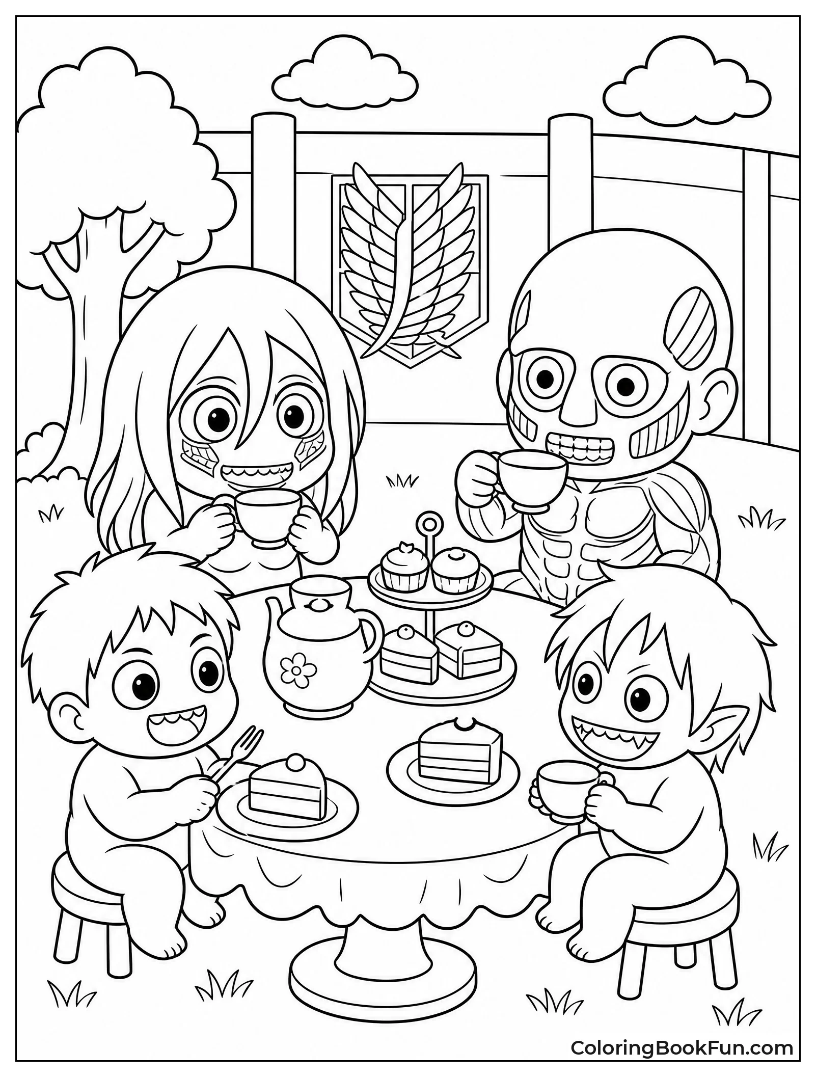 Cute Titans Having Tea Party