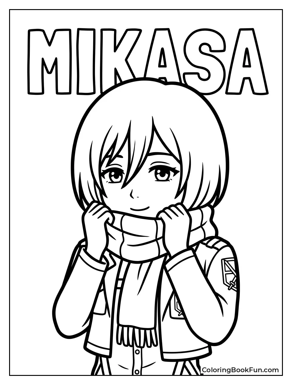 Mikasa Wrapping Scarf Around Face