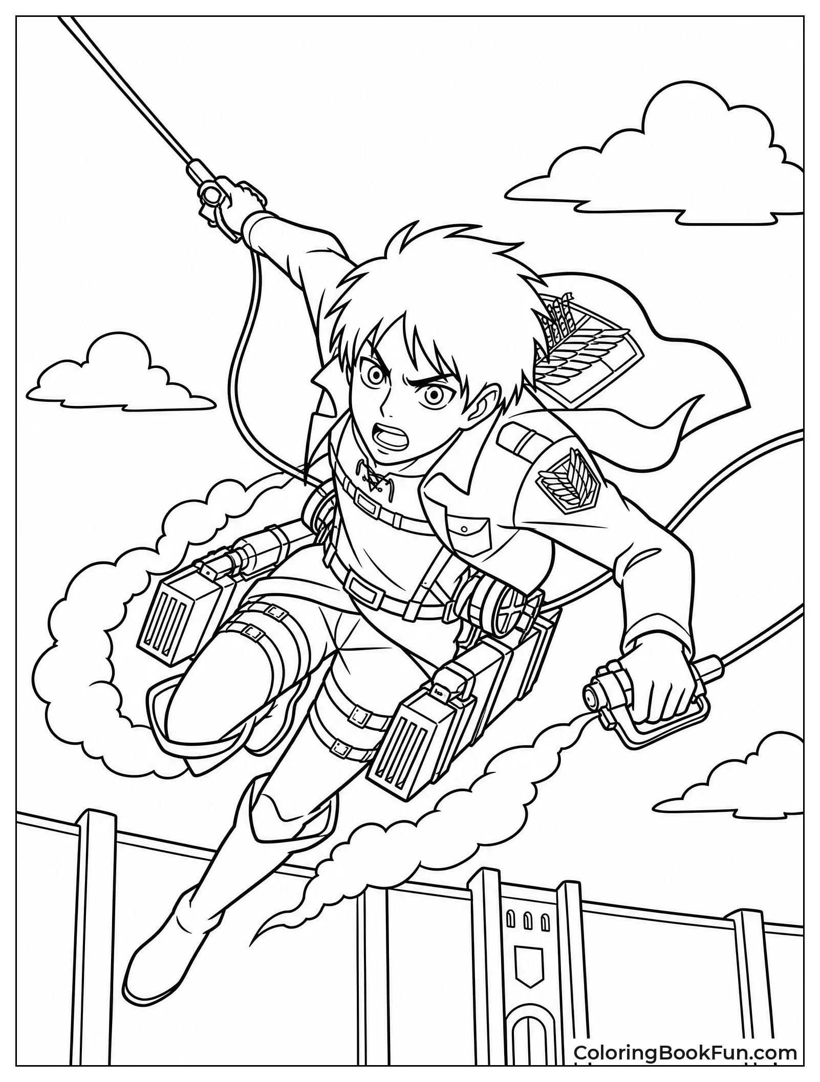 Scout Soaring Through the Air