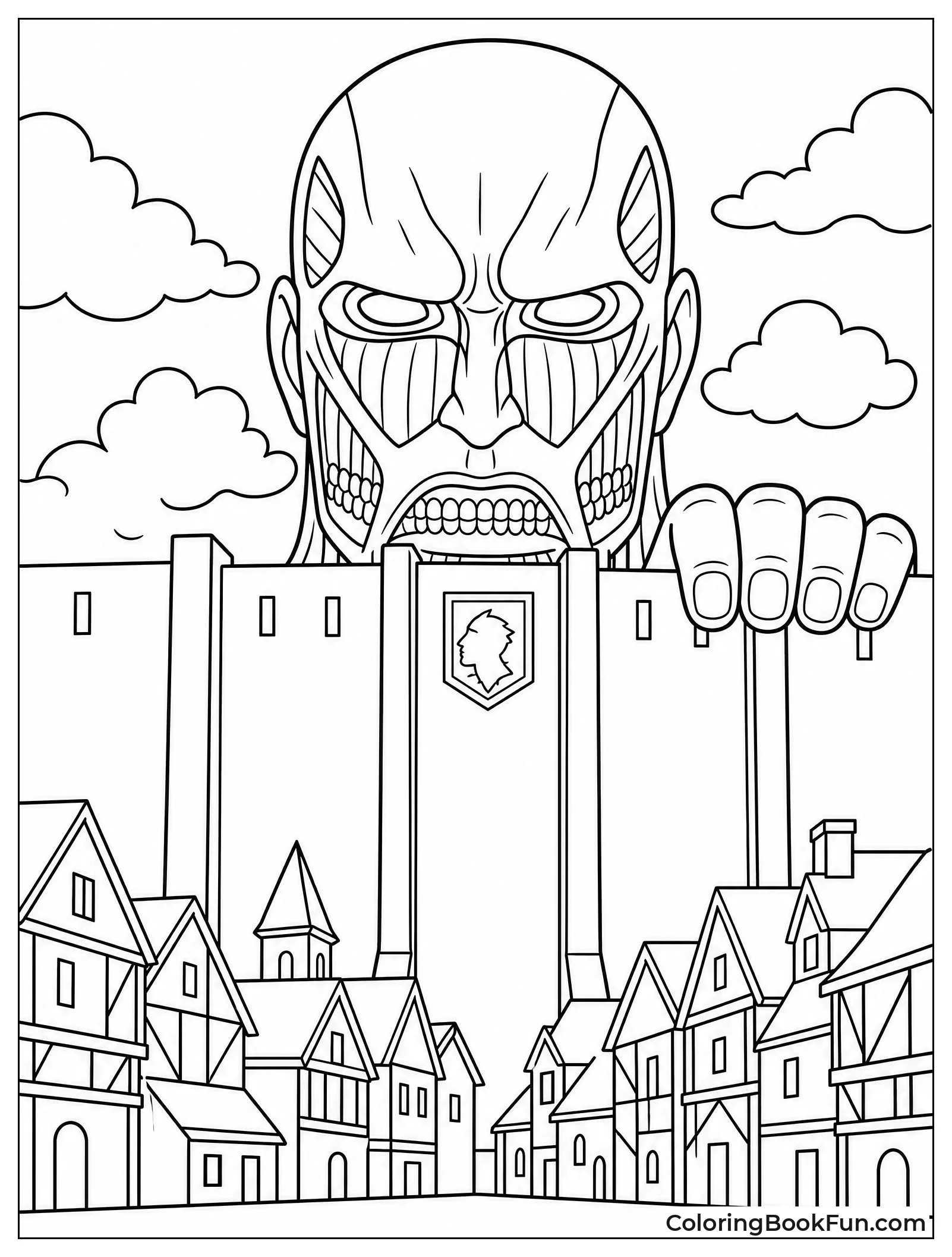 Colossal Titan Peeking Over Wall