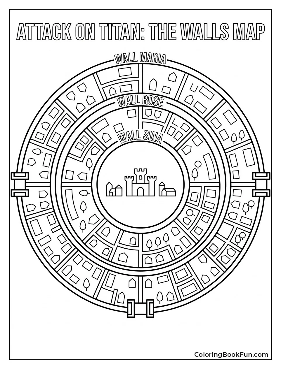 Map Showing Three Big Walls
