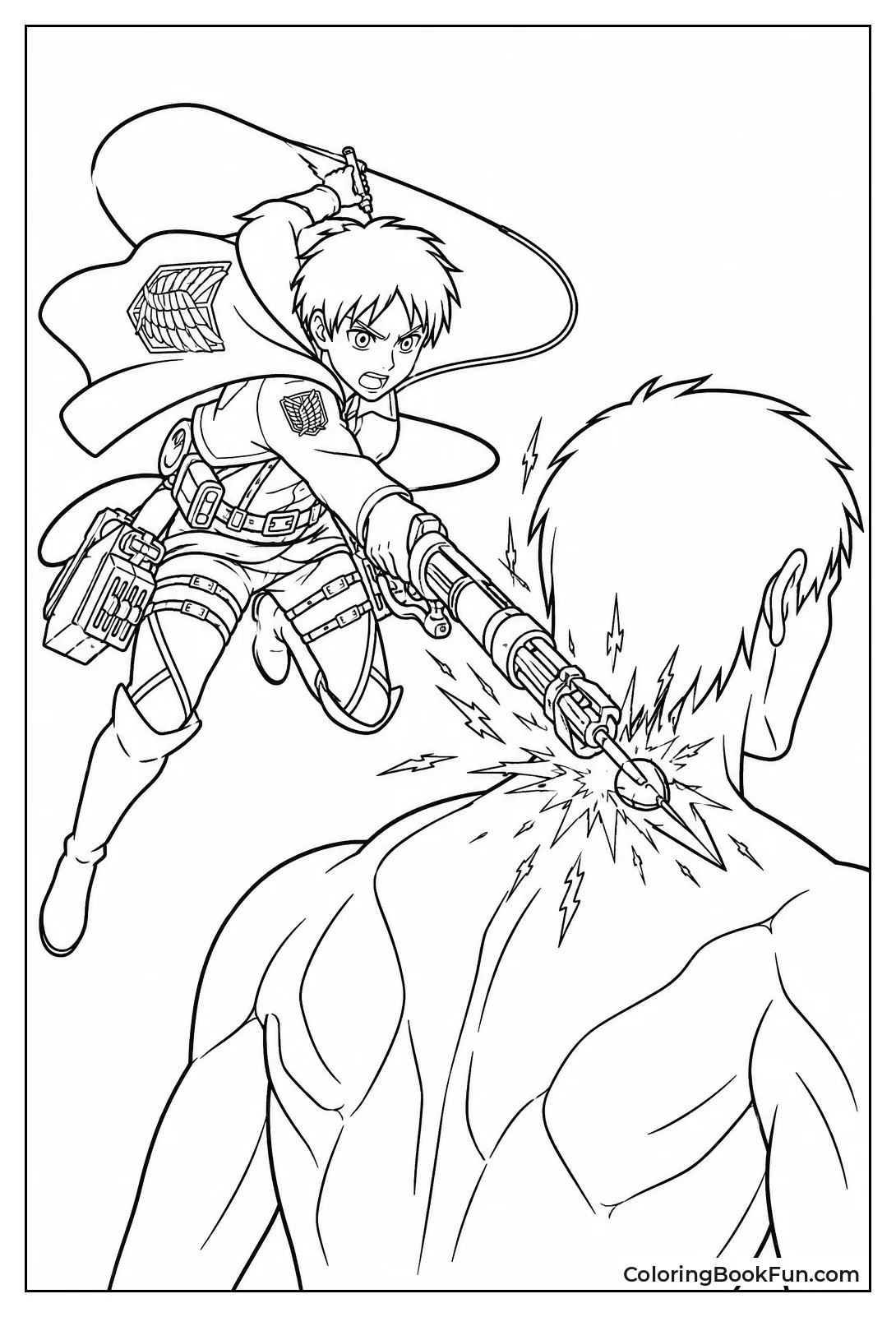 Scout Firing Thunder Spear at Titan