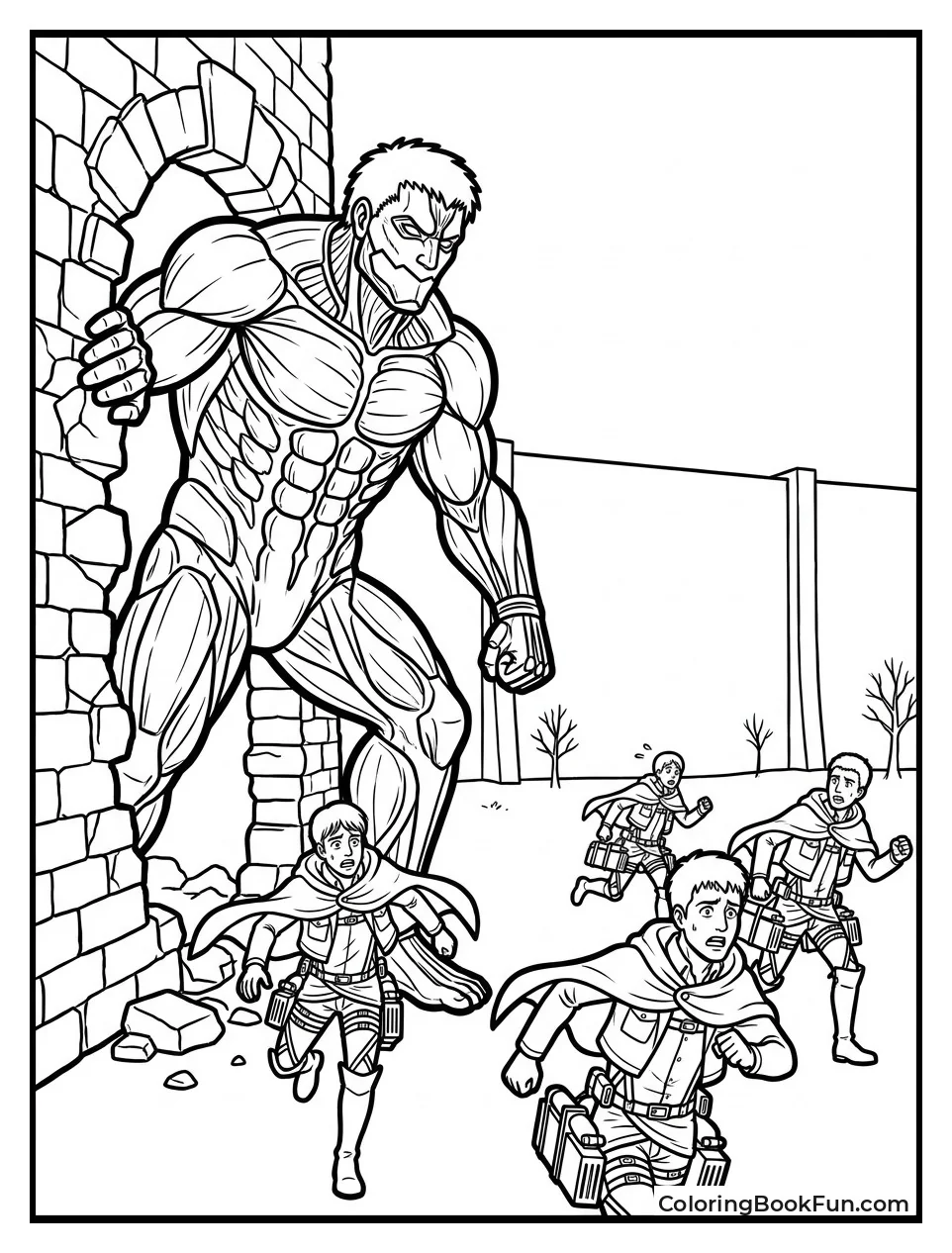 Titans Breaking Through Wall Maria